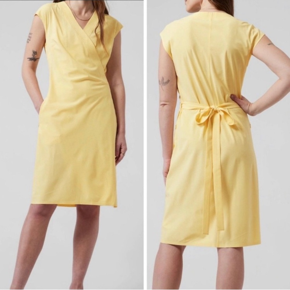 ATHLETA Newport Wrap Dress Knee Length Pockets NWT 148.00 Plus Size 3X